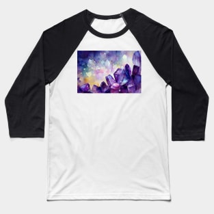 Purple Crystals Baseball T-Shirt